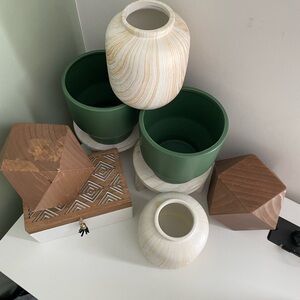 Set of Decorative Vases and Boxes